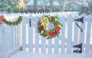 Christmas Wreath on Fence