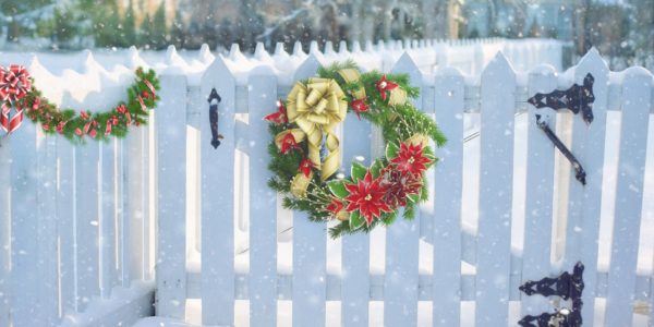 Christmas Wreath on Fence
