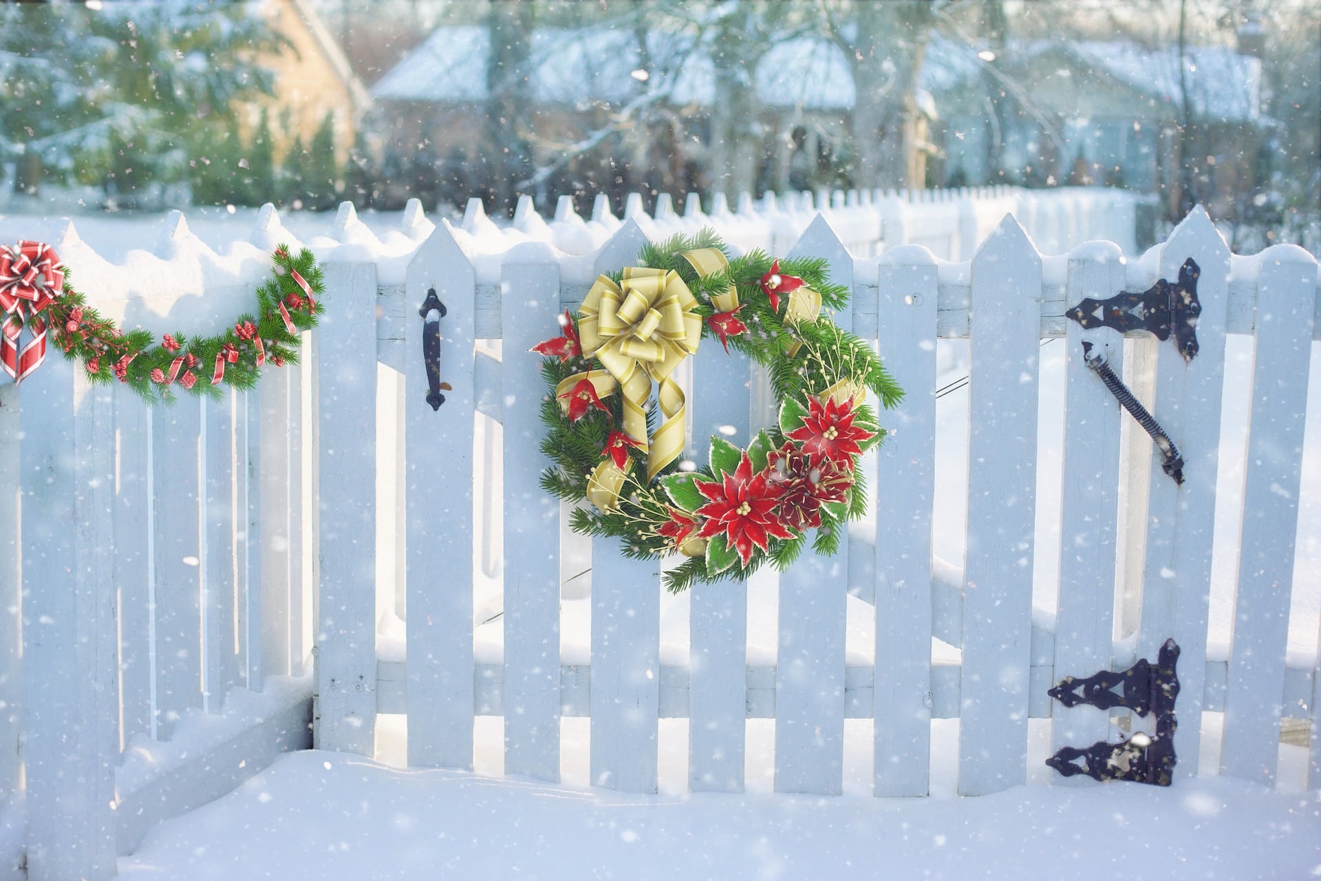 Christmas Wreath on Fence