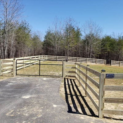 3 Board Paddock with Horse Fence