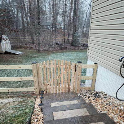 4’ Wood 3-Board Paddock Fence with 2”x4” Wire Mesh and Fascia Board