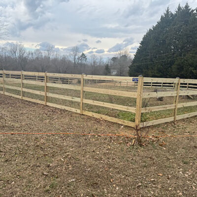 5’ Wood 4-Board Paddock Fence with 2”x4” Mesh and Fascia Board