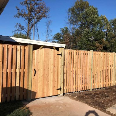 CEDAR BOARD ON BOARD WITH  ARCH TOP GATE