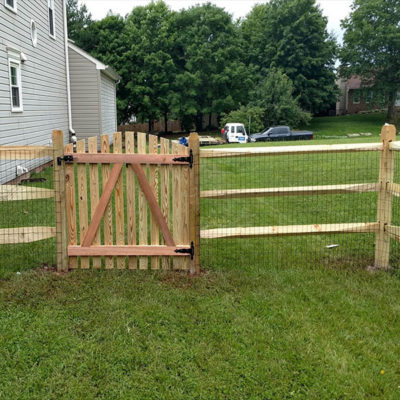 3 Rail Split Rail with Picket Gate