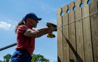 wooden fence installation